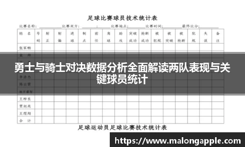 勇士与骑士对决数据分析全面解读两队表现与关键球员统计